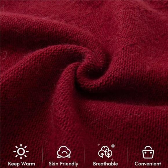 Knit Slouchy Beanie Hats Red - Picture 5 of 6